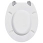 Sedile WC in MDF con Coperchio Design Semplice Bianco Sedile WC in MDF con Coperchio Design Semplice Bianco