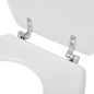 Sedile WC in MDF con Coperchio Design Semplice Bianco Sedile WC in MDF con Coperchio Design Semplice Bianco