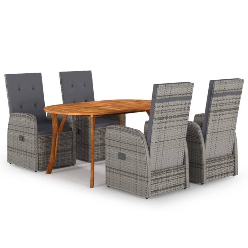 Set Mobili da Pranzo per Giardino 5 pz Grigio Set Mobili da Pranzo per Giardino 5 pz Grigio