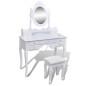 Tavolo da Trucco con Specchio e Sgabello 7 Cassetti Bianco Tavolo da Trucco con Specchio e Sgabello 7 Cassetti Bianco