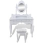 Tavolo da Trucco con Specchio e Sgabello 7 Cassetti Bianco Tavolo da Trucco con Specchio e Sgabello 7 Cassetti Bianco