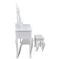 Tavolo da Trucco con Specchio e Sgabello 7 Cassetti Bianco Tavolo da Trucco con Specchio e Sgabello 7 Cassetti Bianco