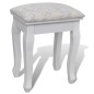 Tavolo da Trucco con Specchio e Sgabello 7 Cassetti Bianco Tavolo da Trucco con Specchio e Sgabello 7 Cassetti Bianco