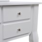Tavolo da Trucco con Specchio e Sgabello 7 Cassetti Bianco Tavolo da Trucco con Specchio e Sgabello 7 Cassetti Bianco