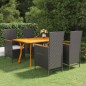 Set Mobili da Pranzo per Giardino 5 pz Nero Set Mobili da Pranzo per Giardino 5 pz Nero