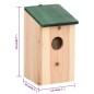 vidaXL Casette per Uccelli 4 pz in Legno 12x12x22 cm 