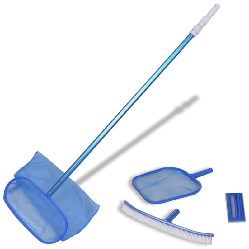 Set pulizia piscina spazzola 2 schiumatoi foglie 1 palo telescopico Set pulizia piscina spazzola 2 schiumatoi foglie 1 palo telescopico