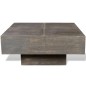 Tavolino Marrone Scuro Quadrato in Legno Massello di Mango Tavolino Marrone Scuro Quadrato in Legno Massello di Mango