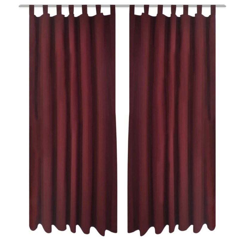 Tende Micro-Raso Bordò 2 pezzi con Occhielli 140 x 245 cm Tende Micro-Raso Bordò 2 pezzi con Occhielli 140 x 245 cm