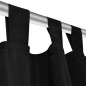 Tende Micro-Raso Nere 2 pezzi con Occhielli 140 x 175 cm Tende Micro-Raso Nere 2 pezzi con Occhielli 140 x 175 cm