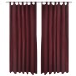 Tende in Micro-Raso Bordò 2 pz con Occhielli 140 x 175 cm Tende in Micro-Raso Bordò 2 pz con Occhielli 140 x 175 cm