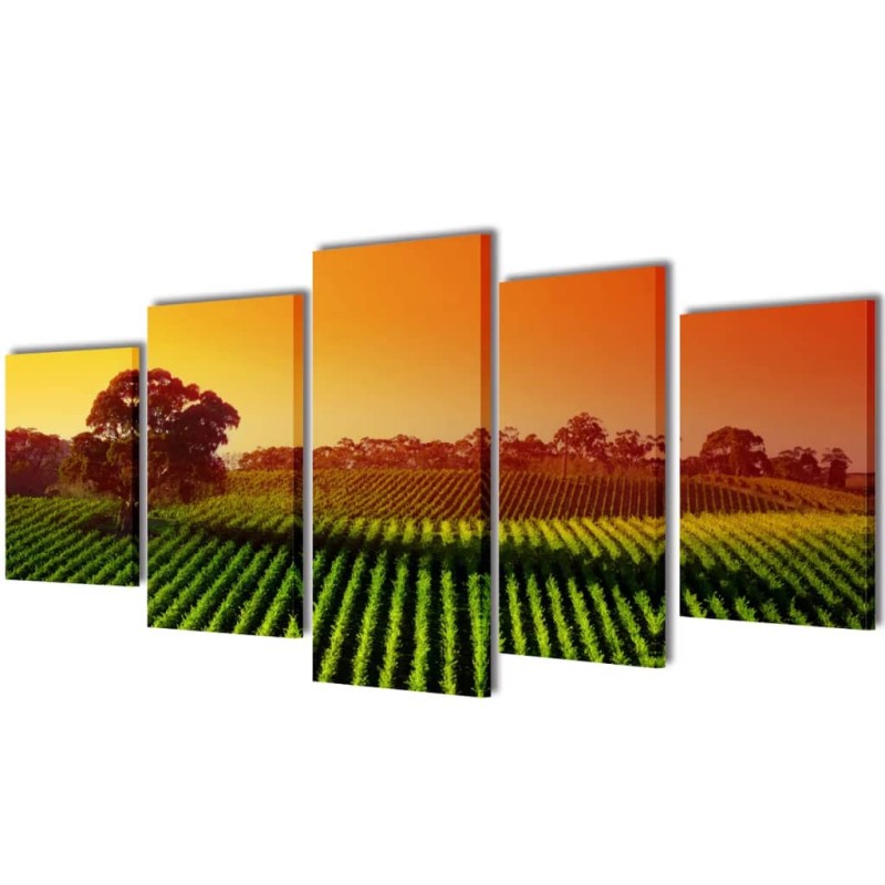 5 pz Set Stampa su Tela da Muro Campi 200 x 100 cm 5 pz Set Stampa su Tela da Muro Campi 200 x 100 cm