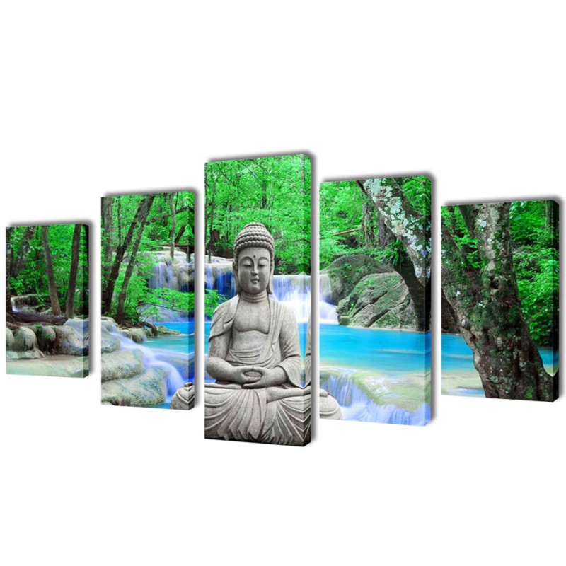 5 pz Set Stampa su Tela da Muro Buddha 200 x 100 cm 5 pz Set Stampa su Tela da Muro Buddha 200 x 100 cm