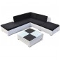 Set Divani da Giardino 6 pz con Cuscini in Polyrattan Bianco Set Divani da Giardino 6 pz con Cuscini in Polyrattan Bianco