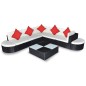 Set Divani da Giardino 8 pz con Cuscini in Polyrattan Nero Set Divani da Giardino 8 pz con Cuscini in Polyrattan Nero