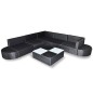 Set Divani da Giardino 8 pz con Cuscini in Polyrattan Nero Set Divani da Giardino 8 pz con Cuscini in Polyrattan Nero