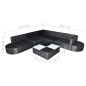 Set Divani da Giardino 8 pz con Cuscini in Polyrattan Nero Set Divani da Giardino 8 pz con Cuscini in Polyrattan Nero