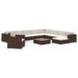 Set Divani da Giardino 12 pz con Cuscini in Polyrattan Marrone Set Divani da Giardino 12 pz con Cuscini in Polyrattan Marrone