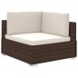 Set Divani da Giardino 12 pz con Cuscini in Polyrattan Marrone Set Divani da Giardino 12 pz con Cuscini in Polyrattan Marrone
