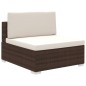 Set Divani da Giardino 12 pz con Cuscini in Polyrattan Marrone Set Divani da Giardino 12 pz con Cuscini in Polyrattan Marrone