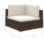 Set Divani da Giardino 12 pz con Cuscini in Polyrattan Marrone Set Divani da Giardino 12 pz con Cuscini in Polyrattan Marrone