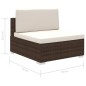 Set Divani da Giardino 12 pz con Cuscini in Polyrattan Marrone Set Divani da Giardino 12 pz con Cuscini in Polyrattan Marrone