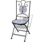 Sedie da Bistrot Pieghevoli 2 pz in Ceramica Blu e Bianco Sedie da Bistrot Pieghevoli 2 pz in Ceramica Blu e Bianco