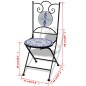 Sedie da Bistrot Pieghevoli 2 pz in Ceramica Blu e Bianco Sedie da Bistrot Pieghevoli 2 pz in Ceramica Blu e Bianco