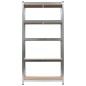 vidaXL Scaffale Resistente 5 Strati Argento in Acciaio e Multistrato vidaXL Scaffale Resistente 5 Strati Argento in Acciaio e Multistrato