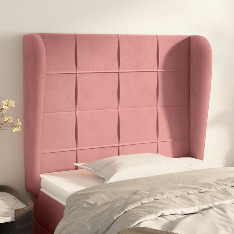 Testiera ad Orecchio Rosa 93x23x118/128 cm in Velluto Testiera ad Orecchio Rosa 93x23x118/128 cm in Velluto
