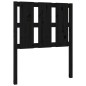 Testiera per Letto Nera 80,5x4x100 cm in Legno Massello di Pino