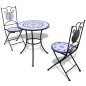 Set da Bistrot 3 pz in Piastrelle di Ceramica Blu e Bianco Set da Bistrot 3 pz in Piastrelle di Ceramica Blu e Bianco