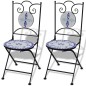 Set da Bistrot 3 pz in Piastrelle di Ceramica Blu e Bianco Set da Bistrot 3 pz in Piastrelle di Ceramica Blu e Bianco
