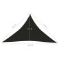 Vela Parasole 160 g/m² Nera 2,5x2,5x3,5 m in HDPE Vela Parasole 160 g/m² Nera 2,5x2,5x3,5 m in HDPE