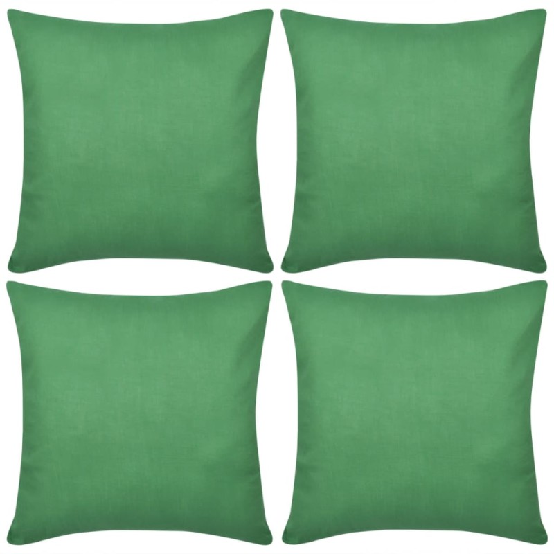 Federe 4 pz per Cuscini in Cotone Verdi 40 x 40 cm Federe 4 pz per Cuscini in Cotone Verdi 40 x 40 cm