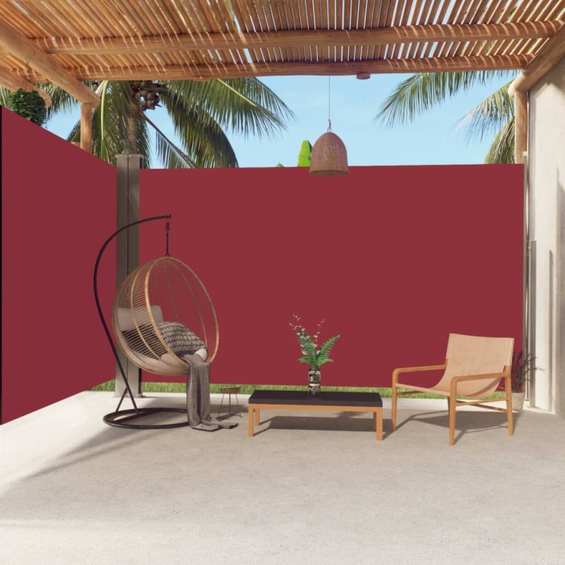 Tenda da Sole Laterale Retrattile Rossa 220x600 cm Tenda da Sole Laterale Retrattile Rossa 220x600 cm