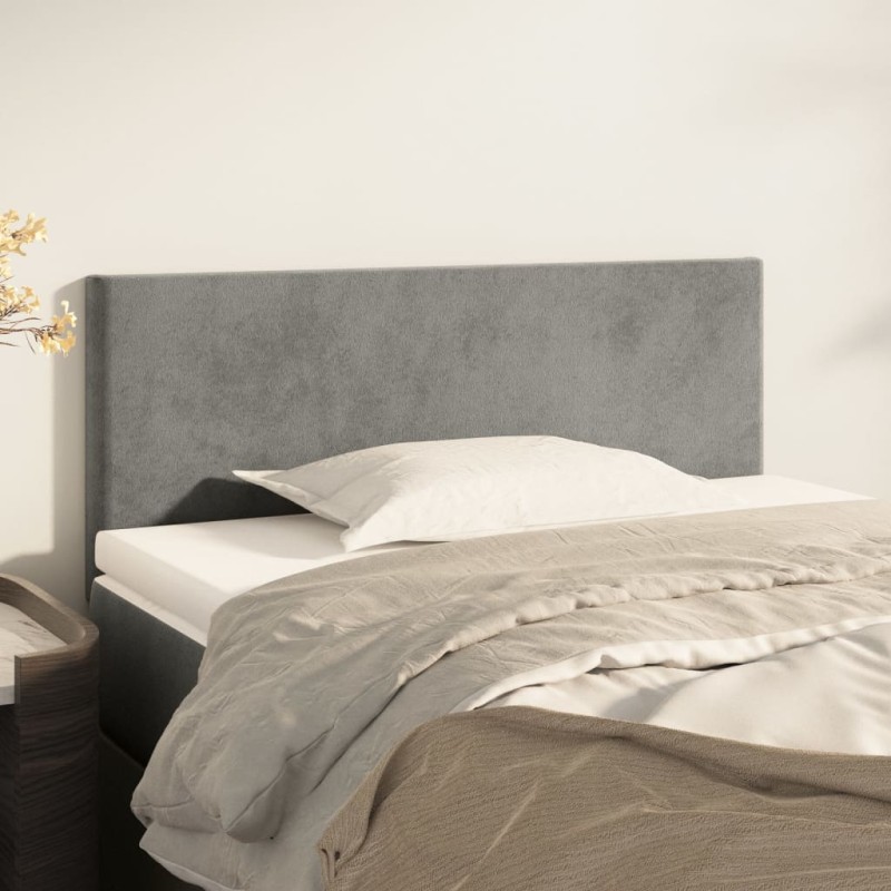 vidaXL Testiera Grigio Chiaro 80x5x78/88 cm in Velluto vidaXL Testiera Grigio Chiaro 80x5x78/88 cm in Velluto
