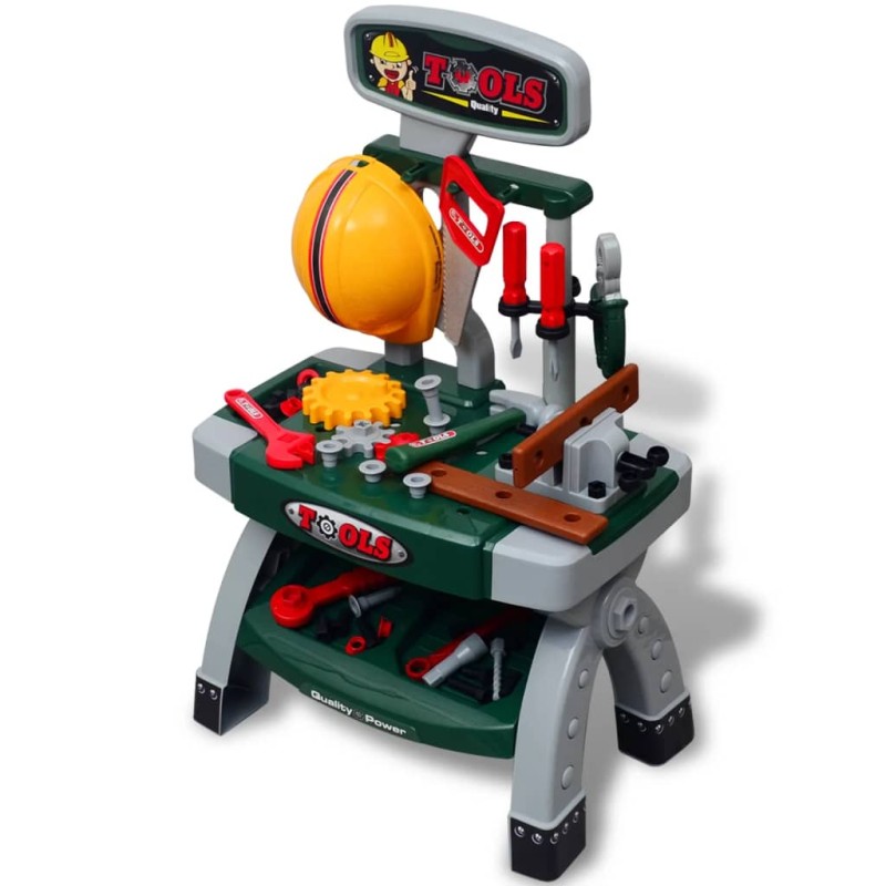 Gioco per Bambini Banco da Lavoro con Attrezzi Verde e Grigio Gioco per Bambini Banco da Lavoro con Attrezzi Verde e Grigio
