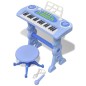Gioco Bambini Tastiera con Sgabello/Microfono 37 Tasti Blu Gioco Bambini Tastiera con Sgabello/Microfono 37 Tasti Blu