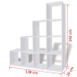 Libreria / Scaffale Espositore a Scala 142 cm Bianco Libreria / Scaffale Espositore a Scala 142 cm Bianco