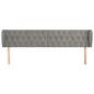 Testiera ad Orecchio Grigio Chiaro 183x23x78/88 cm in Velluto Testiera ad Orecchio Grigio Chiaro 183x23x78/88 cm in Velluto