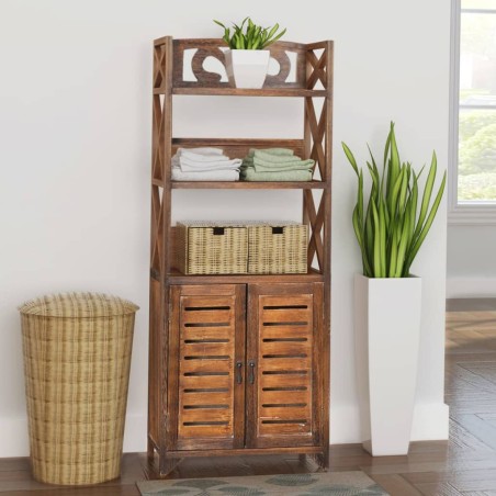 Armadietto per Bagno Albuquerque in Legno Marrone 46x24x117,5cm