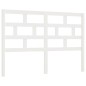 Testiera per Letto Bianca 141x4x100cm in Legno Massello di Pino