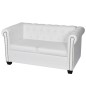 Divano Chesterfield a 2 Posti in Finta Pelle Bianco Divano Chesterfield a 2 Posti in Finta Pelle Bianco