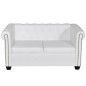 Divano Chesterfield a 2 Posti in Finta Pelle Bianco Divano Chesterfield a 2 Posti in Finta Pelle Bianco