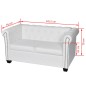 Divano Chesterfield a 2 Posti in Finta Pelle Bianco Divano Chesterfield a 2 Posti in Finta Pelle Bianco