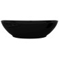 Lavandino per bagno in Ceramica nera ovale con Foro di trabocco Lavandino per bagno in Ceramica nera ovale con Foro di trabocco