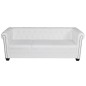 Divano Chesterfield a 3 Posti in Finta Pelle Bianco Divano Chesterfield a 3 Posti in Finta Pelle Bianco