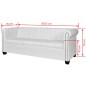 Divano Chesterfield a 3 Posti in Finta Pelle Bianco Divano Chesterfield a 3 Posti in Finta Pelle Bianco