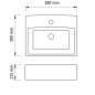 Lavandino Bagno in Ceramica Nera Quadrato con Foro per Rubinetto Lavandino Bagno in Ceramica Nera Quadrato con Foro per Rubinetto